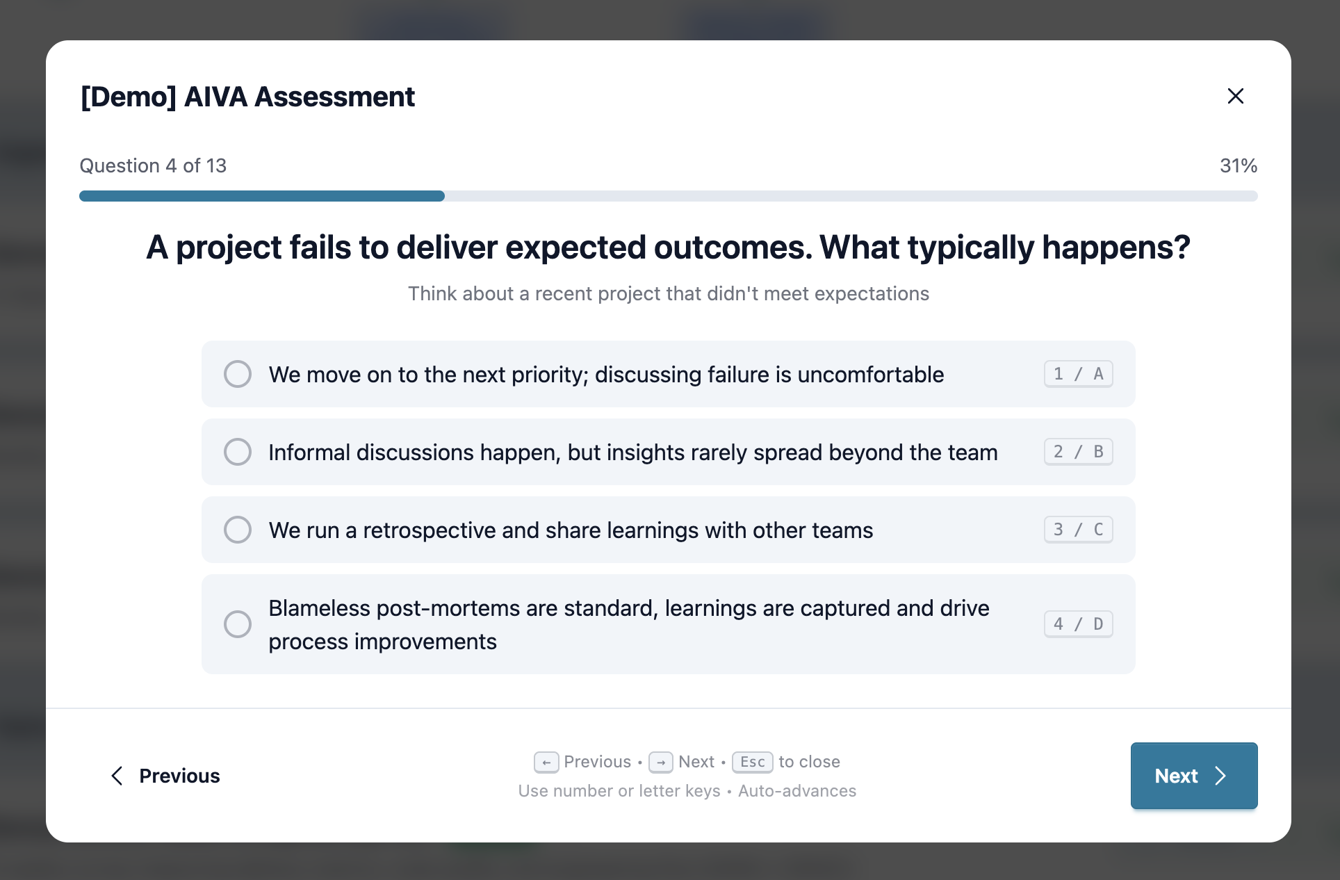 AIVA survey experience